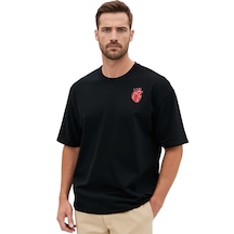 Kalp Oversize Unisex T-shirt Siyah