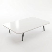 Beyaz Oval Kenar Yer Sofrası, 6 Kişilik Beyaz Masa, Metal Ayaklı Modern Yemek Masası 119x89 Cm