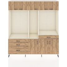 Hyperion Dolap 8 Raflı 4 Çekmeceli 3 Askılı 220x44x243 Aytaşı-çam/çam Çok Renkli