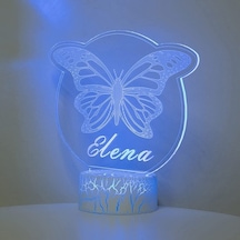 Wealthglow Kişiselleştirilmiş Kelebek Gece Lambası Özel Isim Akrilik Led Cen4u7 Siyah