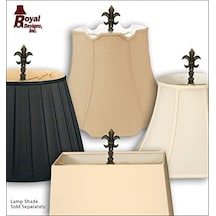 Royal Designs Fleur De Lis 8,25 Cm Abajur Ucu Abajur, Antik Pirinç Açık Ahşap