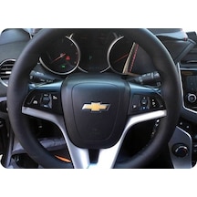 Dikişli Deri Direksiyon Kılıfı Damarlı Siyah Deri Siyah Dikişli Chevrolet Cruze İçin
