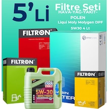 Filtron Citroen C3 1.4 Dizel Filtre Bakım Seti Liqui Moly Motor Yağlı (2003-2010) 5 Li -