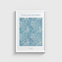 William Morris Blue Marigold Tablo Çerçeveli Poster Duvar Dekorasyonu Beyaz Çerçeveli Tablo Beyaz Çerçeveli Tablo Dn11d139beyaz