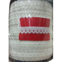 Çamaşır Lastiği Dantelli 1 Cm 75 Metre 1 Top Kırık Beyaz