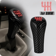 Bmw E92 E93 E46,e90,f20,f30,e39,e60,f10 Kırmızı Işıklı Vites Topuzu 6 İleri Karbon Fiber Desenli Sıyah