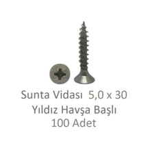 Sunta Vidası, 5,0 X 30 Mm, 100 Adet, Yhb Vida 5 x 30