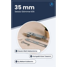 Kare Gömme Oda Kilidi Sessiz Hibrit Mekanizma 35 Mm İç Kapı Yatak