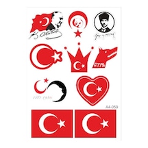 Sevenkardeşler Atatürk - Türk Bayrağı A4 Sticker 059 Tek Paket Ço