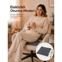 Omak Elektrikli Minder Isıtıcı Dijital Kumandalı Ofis Büro Bahçe Ev Koltuk Sandalye El Ayak Isıtma Minderi 5 Kademeli 220v 30x45 Cm