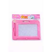 25 Cm Silinebilir Yazı Tahtası Eğitici Çizim Ve Yazı Tahtası Kalemli Beyaz - Pembe