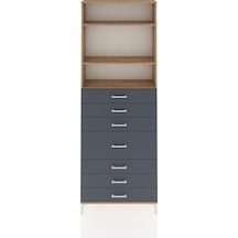 Arges Dolap 3 Raflı 7 Çekmeceli 88x30x243 Çam-antrasit Atlas Çam