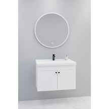 Avien 80 Cm Banyo Dolabı Orz Led Aynalı Beyaz - Boy Dolap Hariç Beyaz