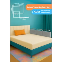 Miralay Yeni Nesil Yatak Bariyeri 50 X 40 Cm Gri 3 Adet - Boyalı