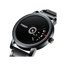 Sones Bınbond Lokomotif Konsept Çelik Kemerli Saat Erkek Canlı Siyah Teknoloji Saati Beyaz Çelik Beyaz Yüz