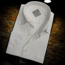 Linen Keten Klasik Uzun Kollu Beyaz Erkek Gömlek Regular Kalıp -10101 Beyaz