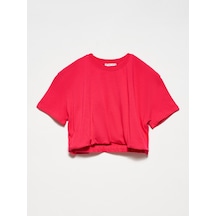 Dilvin Lastik Detaylı Tshirt  Fuşya