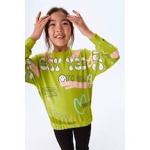 Nk Kids Nm33531 Kız Çocuk Emoji Sweat-yeşil Yeşil