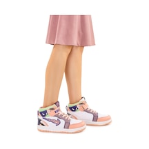 Kiko Kids Tesan Cırtlı Günlük Kız Çocuk Spor Ayakkabı Pudra - Beyaz - Su Yeşili