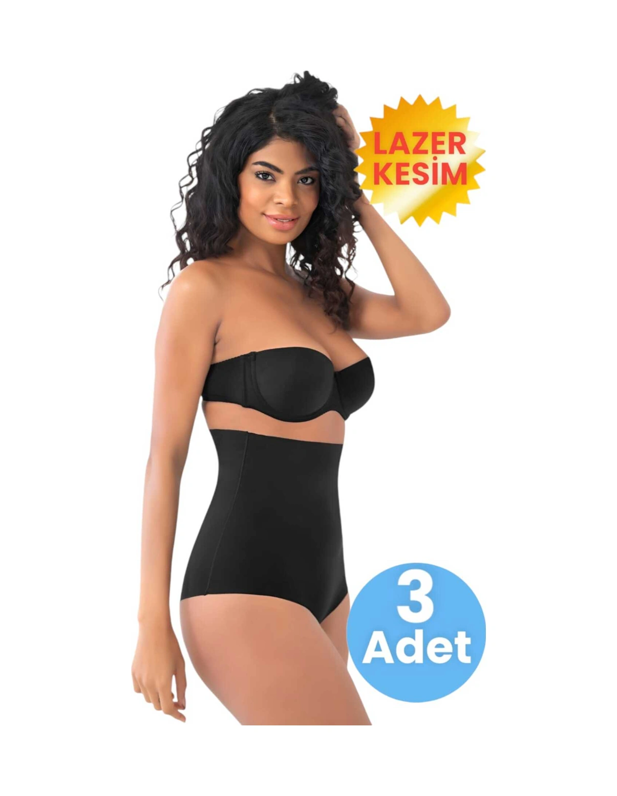 Tezzgelsin Kadın Lazer Kesim Ve Toparlayıcı Yüksek Bel Slip Korse 3'lü Set Siyah