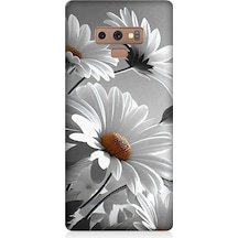 Samsung Galaxy Note 9 Uyumlu Beyaz Papatyalar Desenli Silikon Kılıf