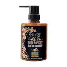 Olivos Vivaldi Serisi Gül Kokulu Zeytinyağlı Sıvı Sabun - Gül Esanslı Doğal Bakım, Cilt Besleyici, Hassas Ciltler İçin İdeal, 500 Ml Doğal Gül Kokusu İle Tazelenmiş Cilt Gül Kokulu