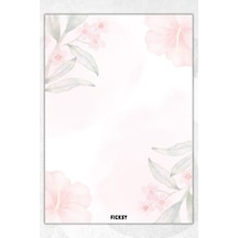 A5 Çiçek Bloknot Çizgisiz Defter - 50 Yaprak - Memopad - Notepad - Not Defteri - Not Kağıdı - 1940 Çok Renkli