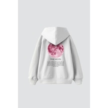 Startmore Pink Moon Baskılı Oversize Unisex Beyaz Beyaz