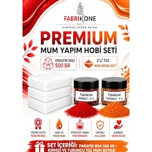 Premium Mum Yapım Hobi Seti - Parafin Wax 500 Gr - 2'li Toz Mum Boyası Seti - Kırmızı, Turuncu Bkfabpw5002kt Karışık
