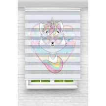 Perdeoutlet38 Baskılı Renkli Gözlüklü Kedi Dijital Baskılı Zebra Perde-cocuk Odası-stor Perde Model:pz-2598 Çok Renkli