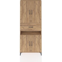 Arges Dolap 5 Raflı Tek Çekmeceli 4 Kapaklı 88x30x221 Çam-çam Atlas Çam