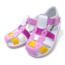 Beebron Ortopedik İlk Adım Kız Bebek Sandaleti Kiagcm2406 Pembe Beyaz Sarı