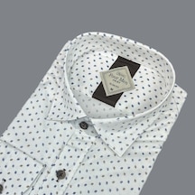 Slim Fit Pamuklu Uzun Kollu Cepsiz Gömlek Slim Fit Kalıp Beyaz