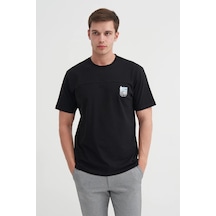 Cazador 4085 Erkek Bisiklet Yaka T-shirt Siyah