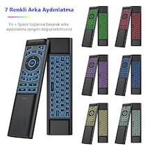 İdragon M3 Akıllı Kumanda Air Mouse & Kablosuz Klavye, 6 Eksenli Jiroskop, Ir Öğrenme, Bluetooth & 2.4 Ghz, 7 Renk Arka Aydınlatma