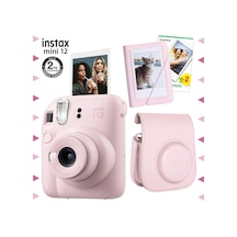 Fujifilm Instax Mini 12 Fotoğraf Makinesi + 20'li Film + Mini Albüm + Deri Kılıf Seti Pembe