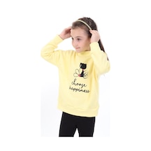 Toontoy Kids Toontoy Kız Bebek Baskılı Sweatshirt Açık Sarı