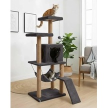 Kedi Tırmalama Kulesi, 124 Cm Yüksekliğinde, Platformlu