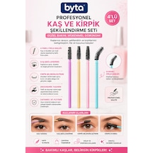 4 Lü Kaş Ve Kirpik Şekillendirme Fırçası Seti Spiral Kaş Tarağı Ve Kirpik Ayırıcı Makyaj Fırçası