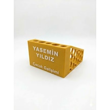 Kişiye Özel Masaüstü Kalemlik Ve Bloknotluk Sarı