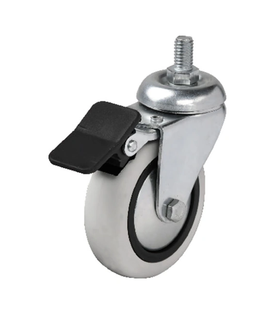 Hts 354 - 75x25 Mm Pvc Makaralı Vidalı Frenli Teker 4 Adet Evimdeyokyok Beyaz
