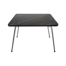 Bofigo Moccastyle 60 x 80 CM Granit Desenli Katlanır Balkon Bahçe Kamp Masası Siyah
