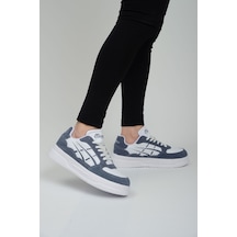 Etayger 3128 İndigo Mavi Gerçek Deri Ultra Hafif Kaymaz Rahat Günlük Sneaker Ayakkabı