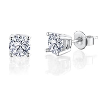 1.20 Karat Mia Zirconia Işıltılı Dokunuş Tektaş Gümüş Küpe