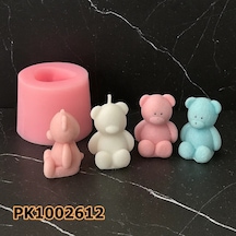 Pk1002612 - Silikon Kalıp Mum Kalıbı - Minik Ayıcık Renksiz