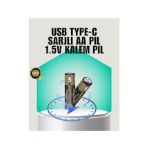 1.5v Aa Şarjlı Lityum Pil 1000+ Kez Şarj Edilebilir Hızlı Type-c Şarj 2 Adet Diğer
