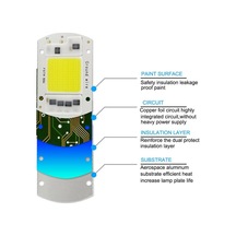 20w 30w 50w Led Projektör Cob Çip 220v Yüksek Güçlü Smd Led Çip Lamba Ampul Boncuk 50w