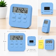 Dol288- Mavi Öğrenci Kronometre Büyük Lcd Ekranlı Manyetik Zamanlayıcı Alarm, Geri Sayım, Ileri Sayım, Kronometre Ve Saat Modu Ders, Mutfak, Spor Ve Ofis Için