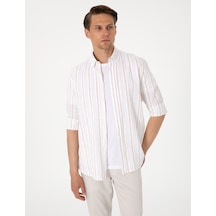 Pierre Cardin Erkek Mercan Gömlek Desenli 50301561-vr186 Mercan