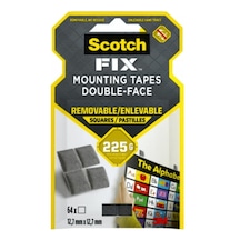 3m Scotch-fix Çıkarılabilir Çift Taraflı Yapışkan Köpük Kareler, Max 225 Gr 12,7mm X 12,7mm - 64 Adet